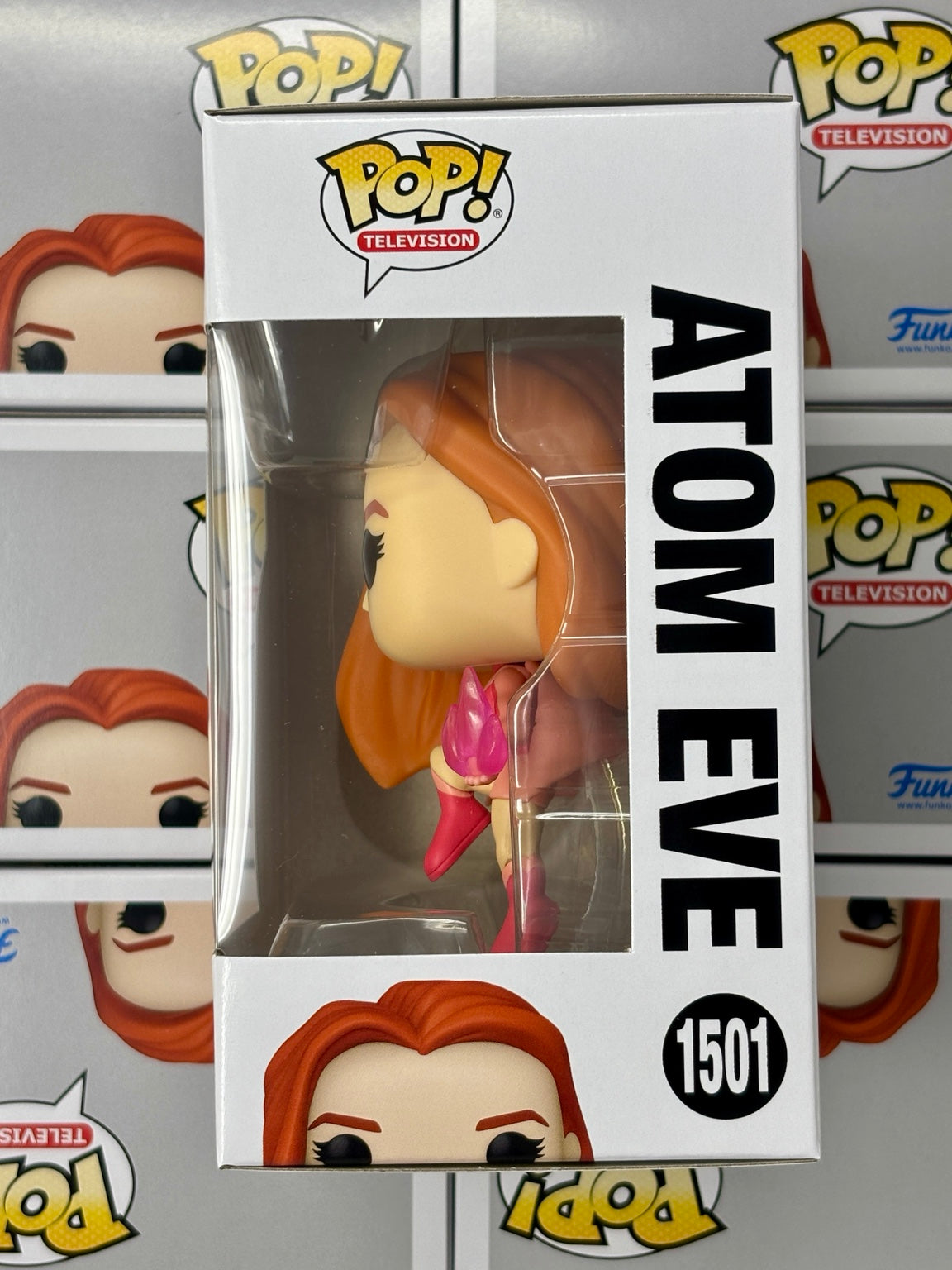 Funko Pop Atom Eve #1501 – Window side of box – Rock Box Toys photo