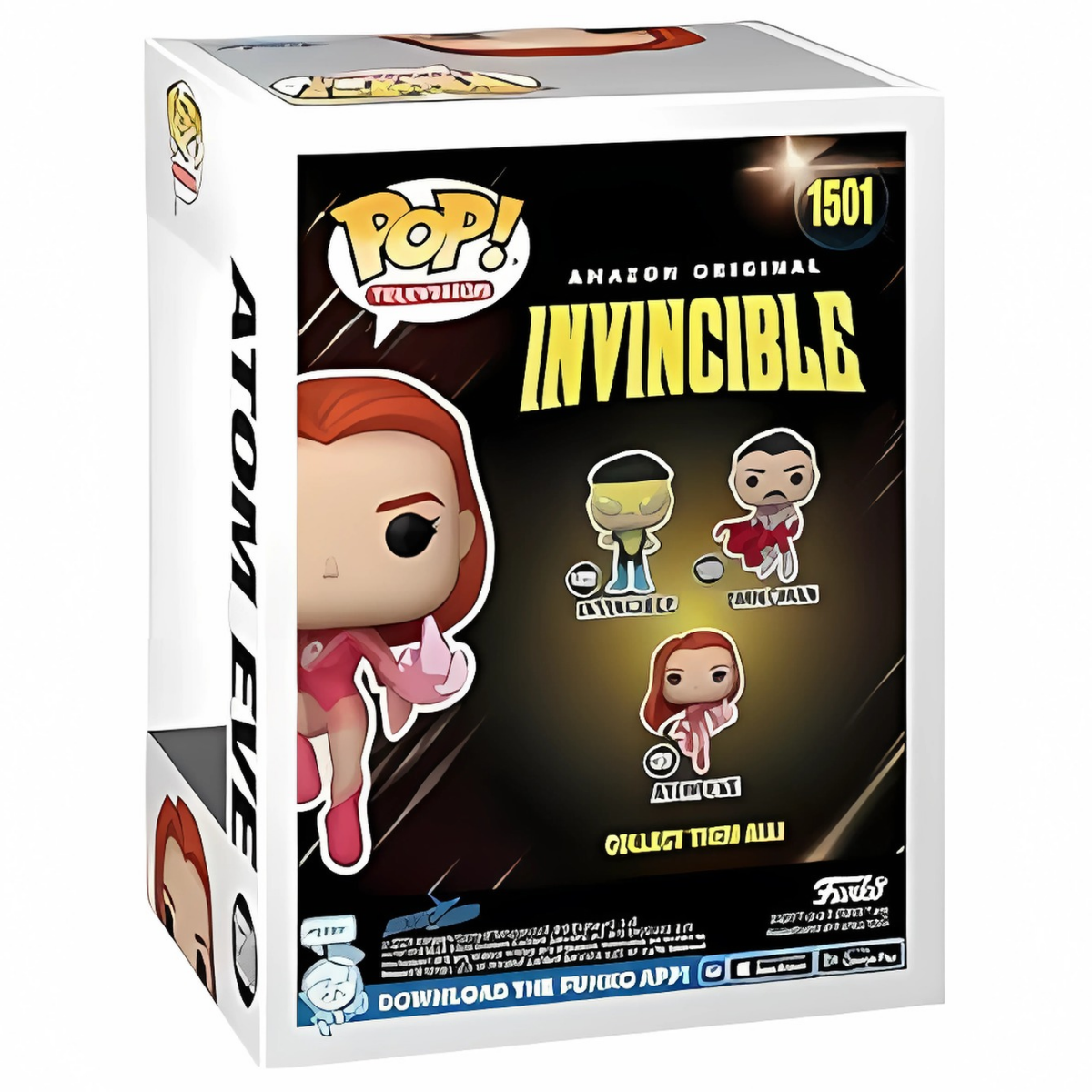 Funko Pop Atom Eve #1501 rear of box