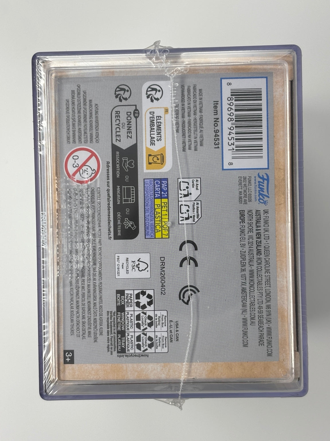 Freddy Funko as Marty McFly SE – box underside and barcode