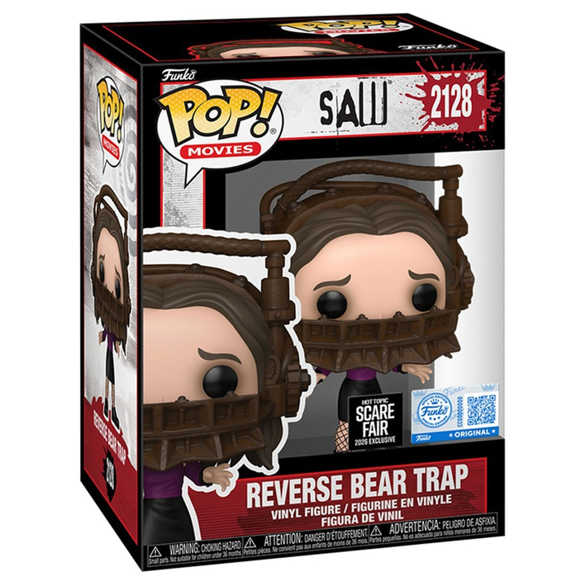 Funko Pop Amanda Young Reverse Bear Trap #2128 boxed with Scare Fair 2026 sticker