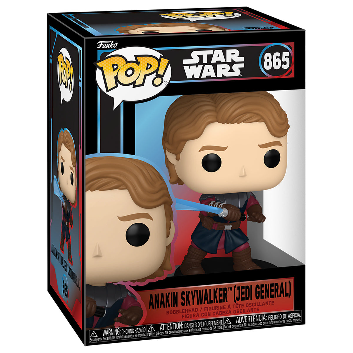 Boxed Funko Pop Anakin Skywalker (Jedi General) #865 – Star Wars, standard edition