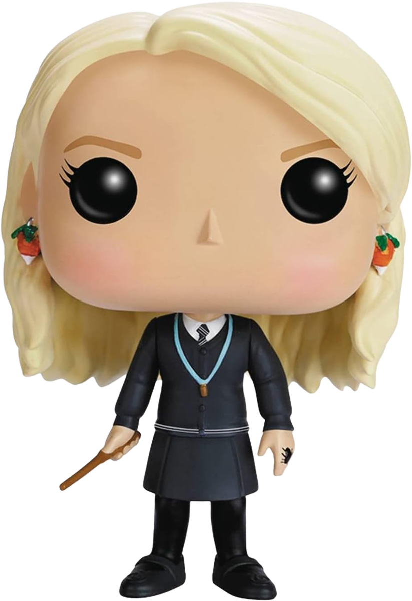 Luna Lovegood #14 Harry Potter Funko Pop – matching unboxed figure with wand and radish earrings