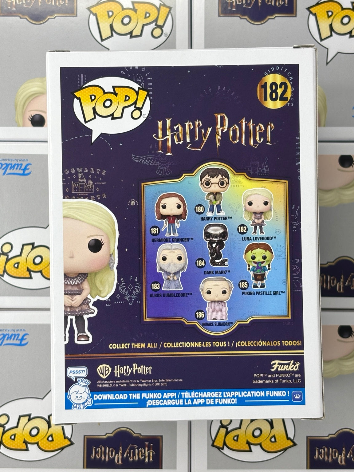 Funko Pop Luna Lovegood Party Dress #182 – original boxed stock back photo