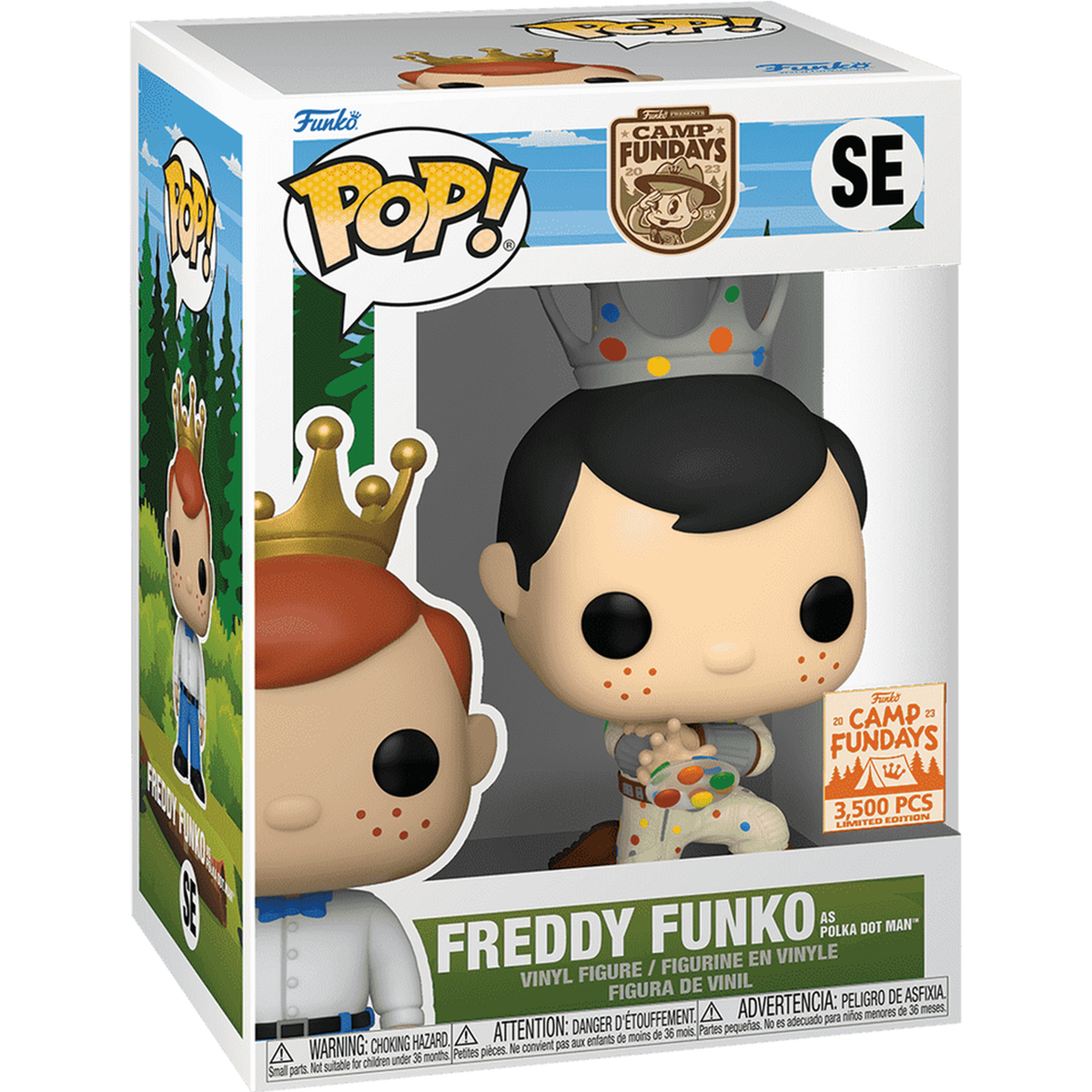 Funko Pop Freddy Funko (as Polka-Dot Man) #SE – The Suicide Squad – boxed stock render