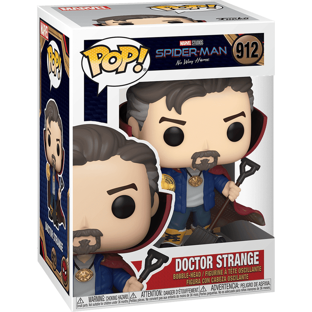 Funko Pop Doctor Strange #912 – Spider-Man: No Way Home – boxed stock render