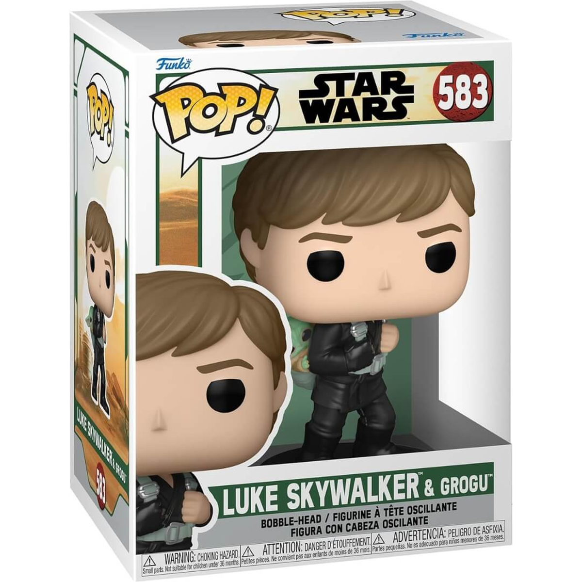 Funko Pop Luke Skywalker and Grogu #583 boxed