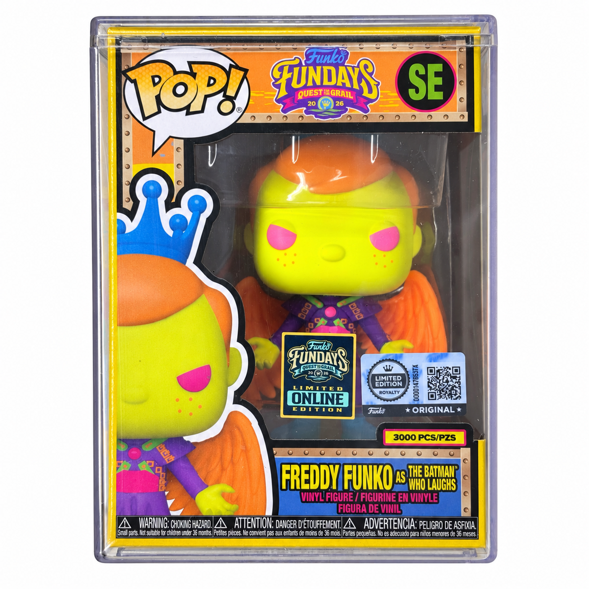 Funko Pop Freddy as Batman Who Laughs Blacklight SE – DC w/ Hard Stack - own front photograph on white background
