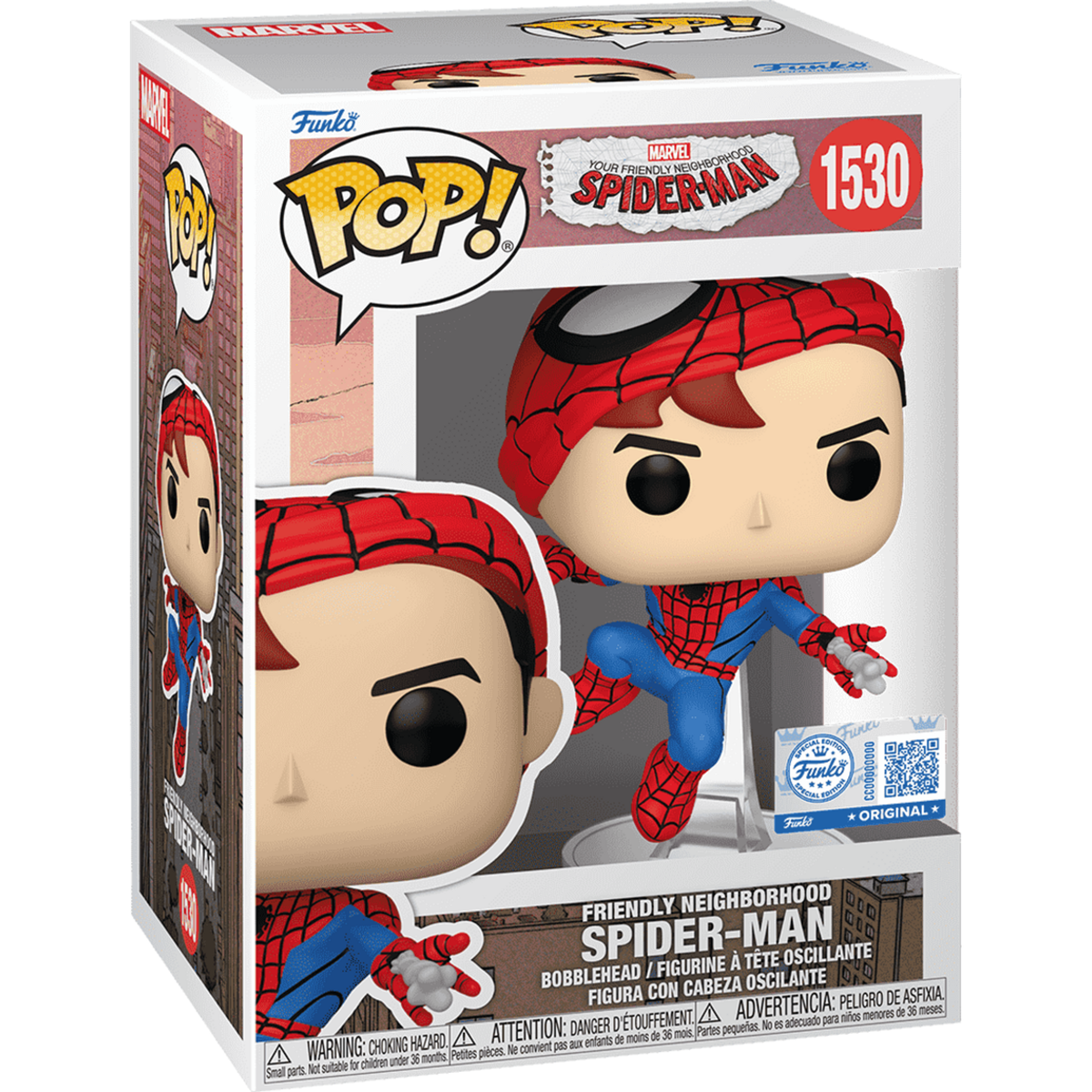Funko Pop Friendly Neighbourhood Spider-Man Unmasked #1530 boxed