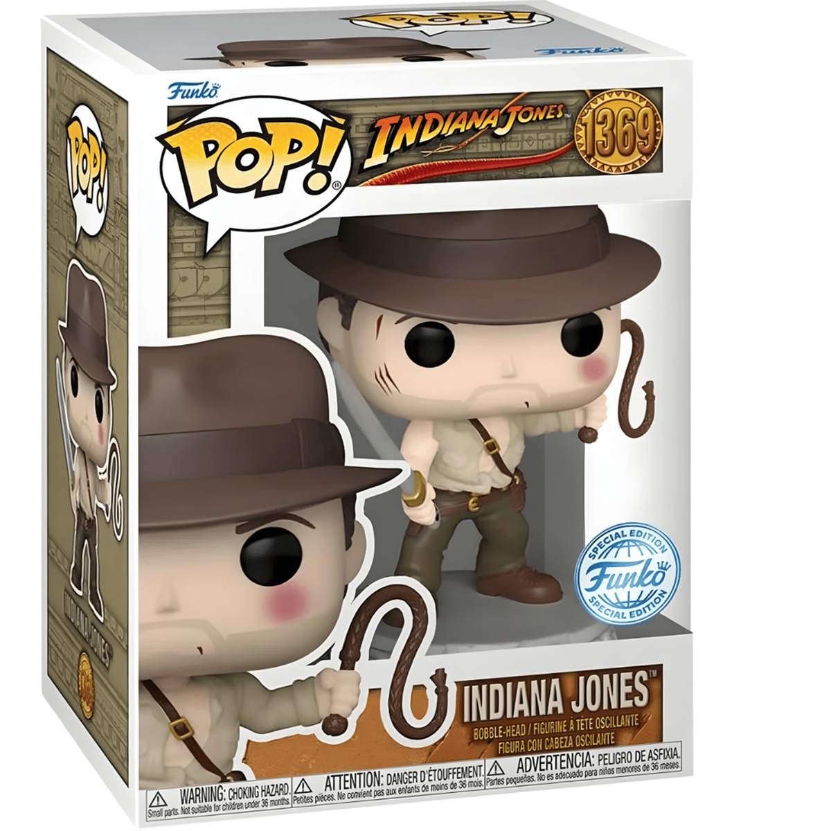 Funko Pop Indiana Jones with Whip #1369 boxed