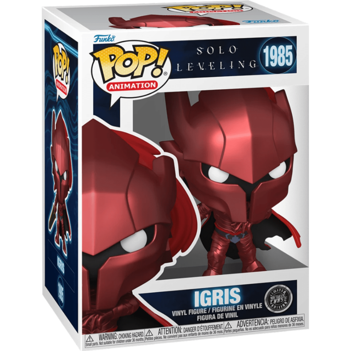 Funko Pop Igris Red Metallic Chase #1985 from Solo Leveling, boxed