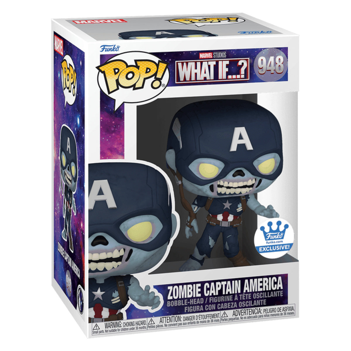 Funko Pop Zombie Captain America #948 – What If...? boxed