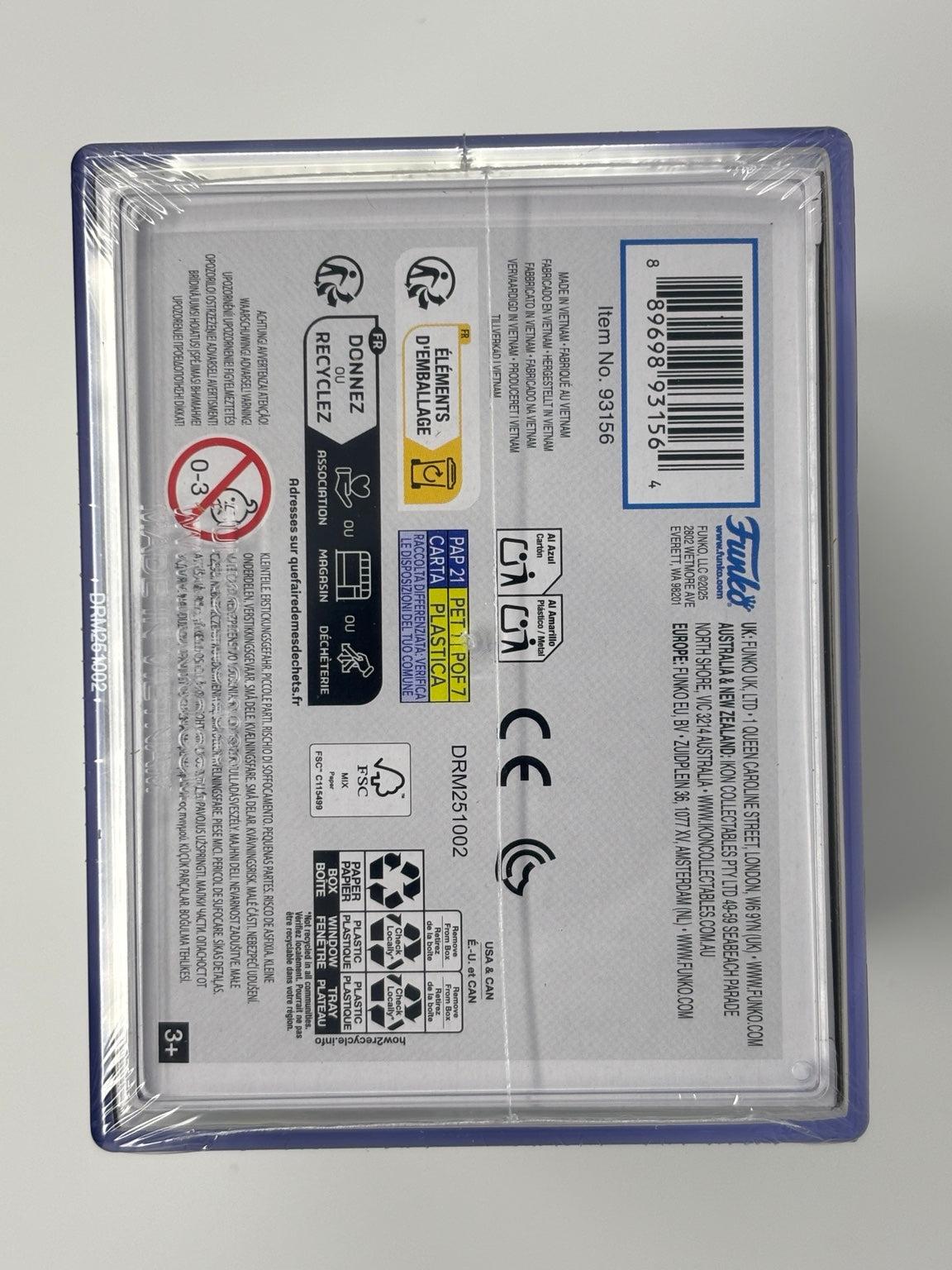 Sung Jinwoo Gold Funko Pop #1982 back of box – Solo Leveling