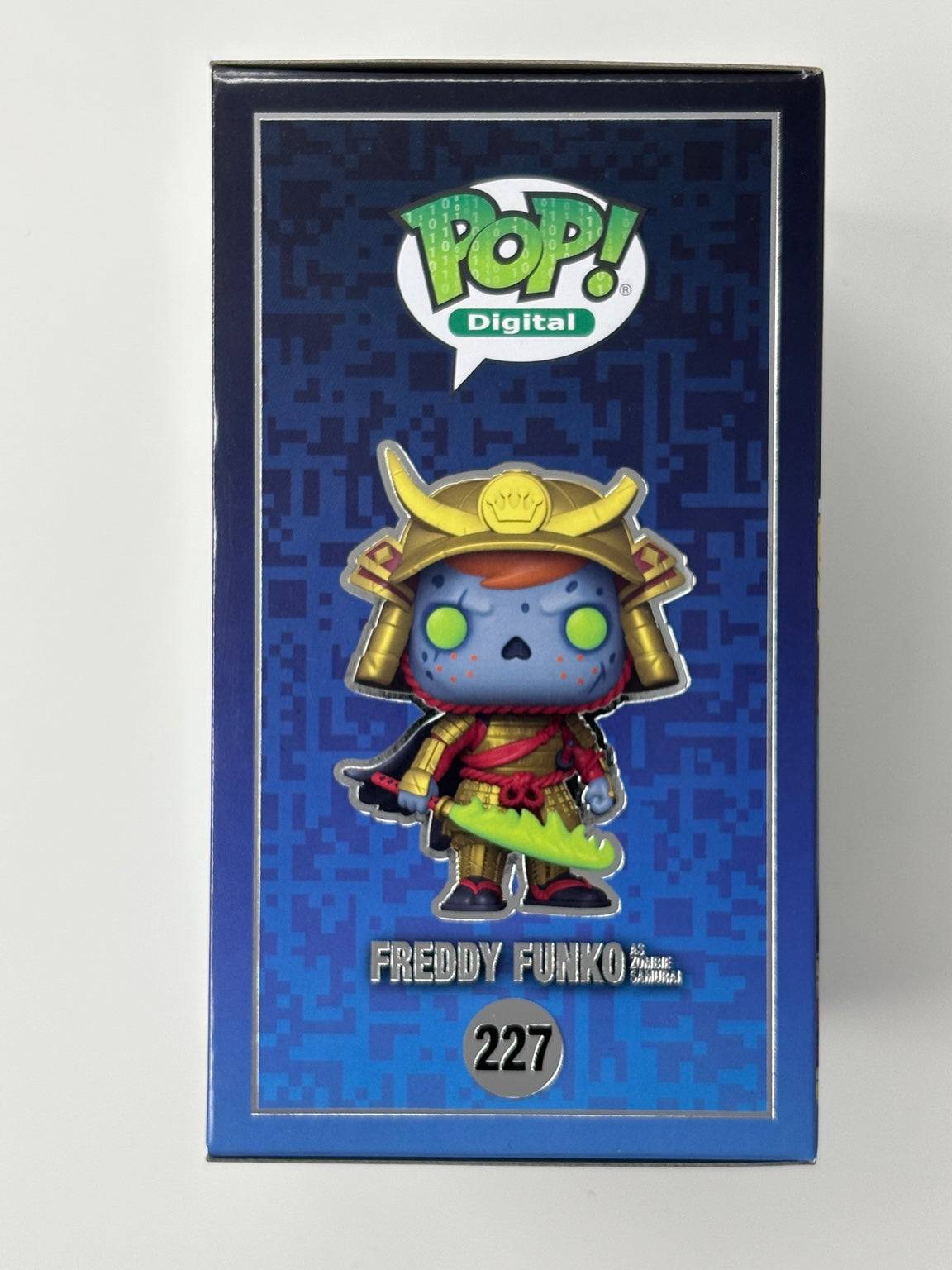 Freddy Funko Zombie Samurai Glow #227 actual box – side artwork