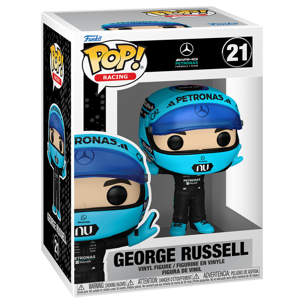 Funko Pop George Russell T-Pose #21 Mercedes-AMG Petronas boxed