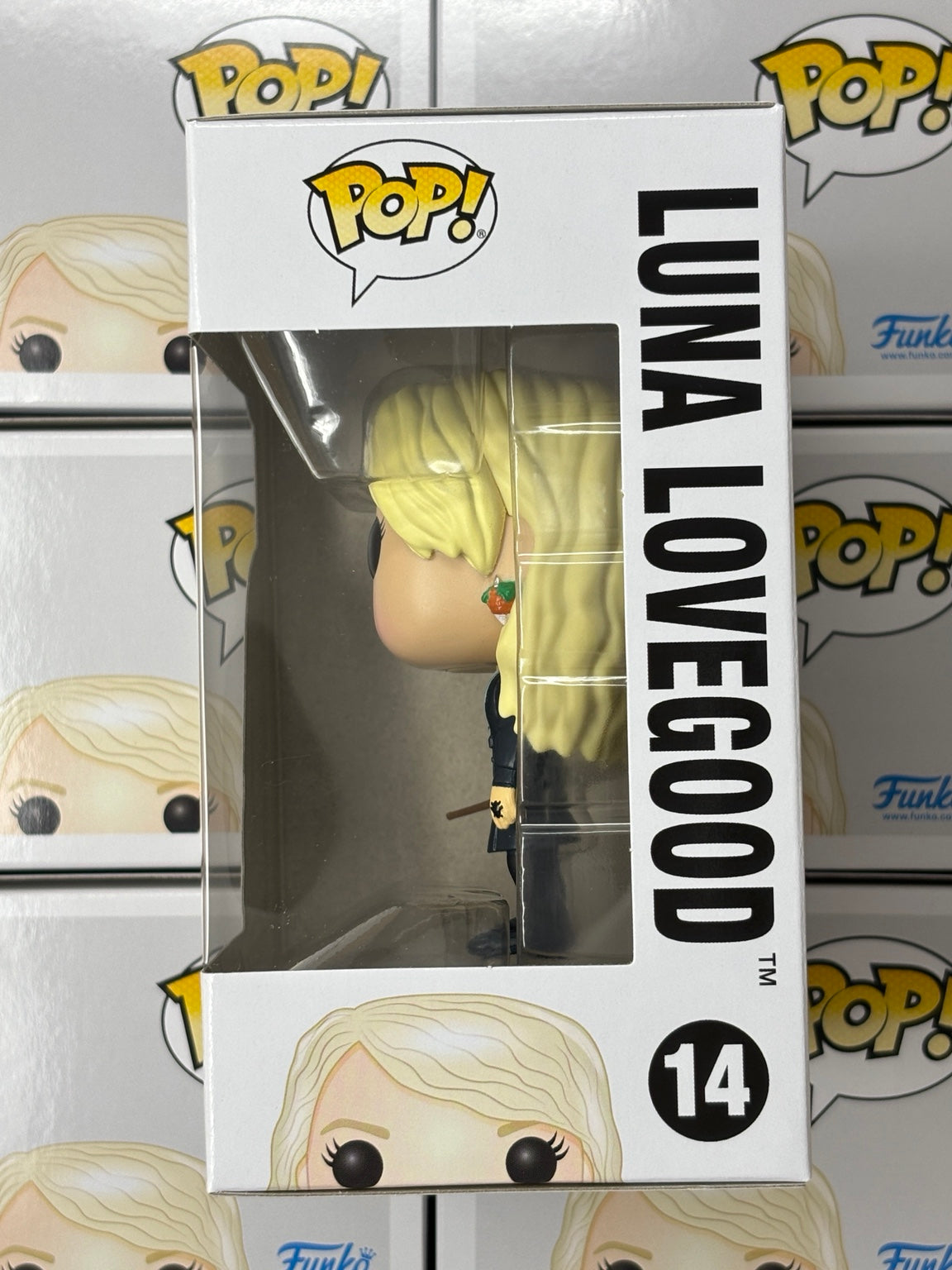 Luna Lovegood #14 Harry Potter Funko Pop – window side of retail box