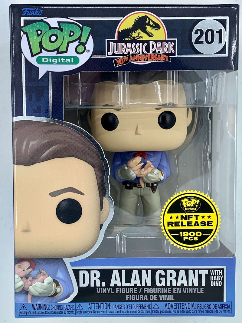 Dr. Alan Grant with Baby Dino Jurassic Park Digital Funko Pop! 201 Limited Edition Collectible Figurine
