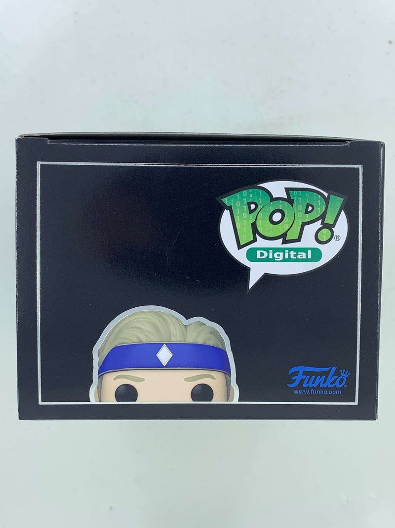 Collectible NFT Digital Funko Pop! figure of Billy Blue Power Rangers character in a black display box
