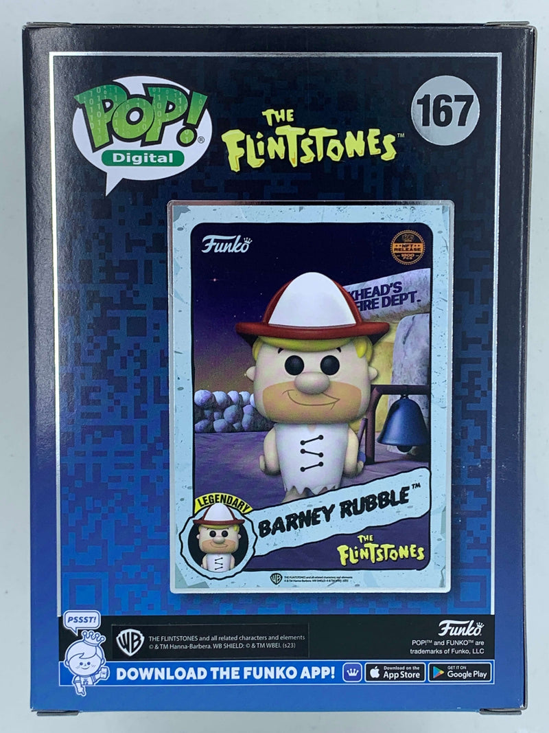 Barney Rubble Flintstones Digital Funko Pop! 167 limited edition collectible figurine with NFT Digital features