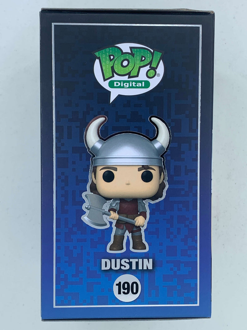 Dustin Stranger Things Digital Funko Pop! figure, exclusive limited edition of 3000 pieces, featuring the character in his iconic Viking helmet.