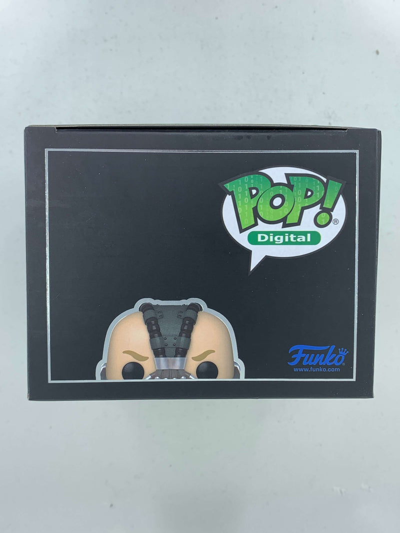 Bane the Dark Knight NFT Digital Funko Pop! 173, a limited edition collectible figure with 1900 pieces, displayed in a black frame.