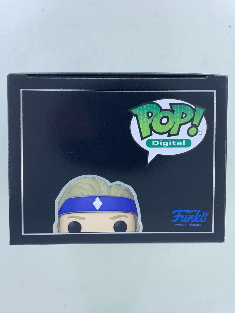 Collectible NFT Digital Funko Pop! figure of Billy Blue Power Ranger, limited edition with 1900 pieces, displayed in a black box with Pop! Digital logo.