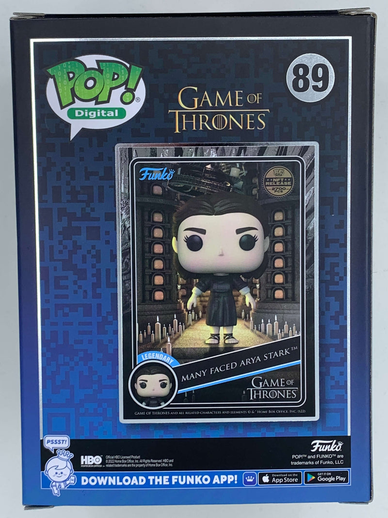 Arya Stark NFT Digital Funko Pop! figurine from the Game of Thrones collection, limited edition with 2700 pieces.