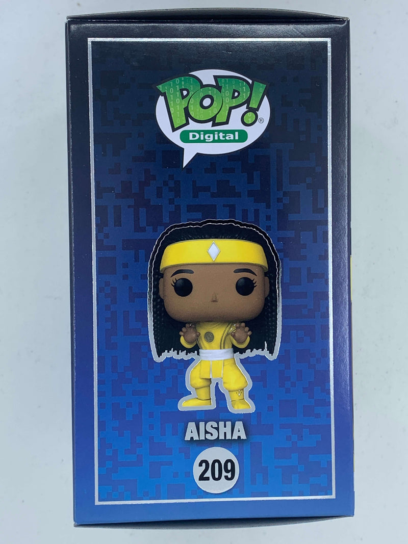 Aisha Yellow Power Rangers Digital Funko Pop! 209 LE 1900 Pieces - An NFT Digital collectible figure showcasing the iconic Yellow Power Ranger character in her distinctive yellow costume.