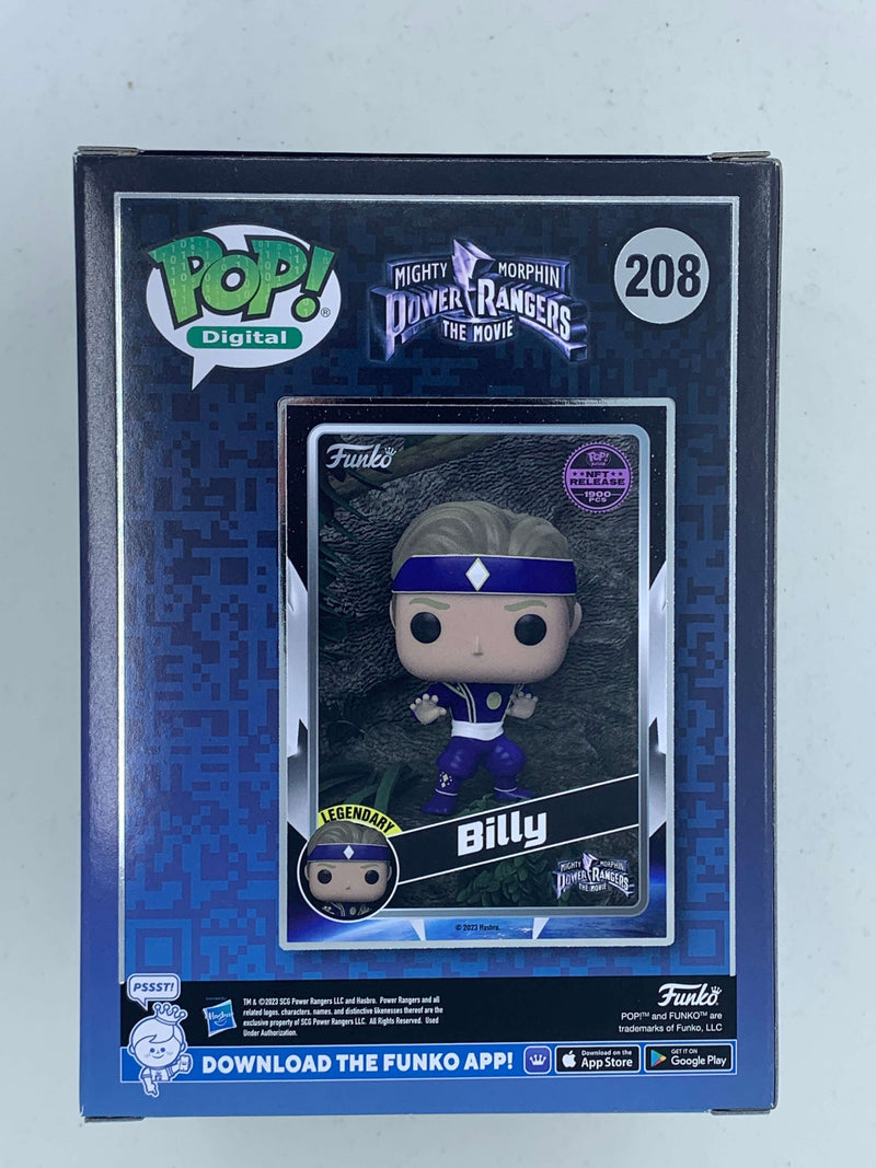 Billy Blue Power Rangers Digital Funko Pop! 208 Limited Edition collectible figure with QR code for NFT Digital