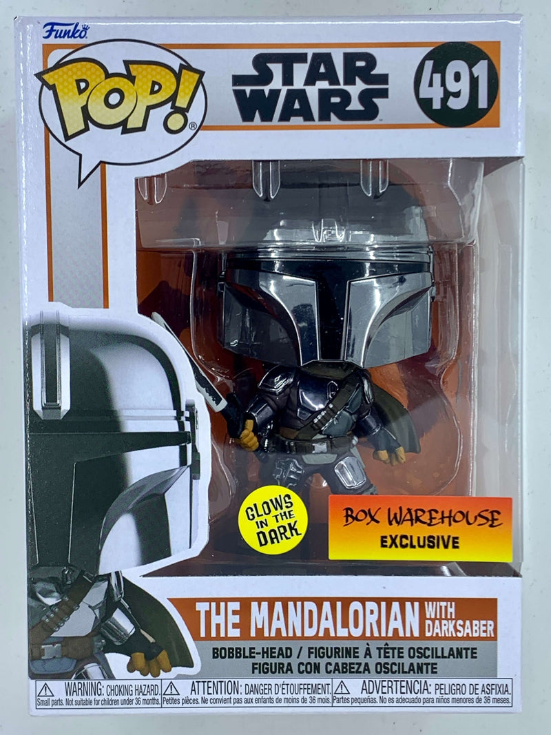 The Mandalorian with Darksaber Box Warehouse Funko Pop! 491