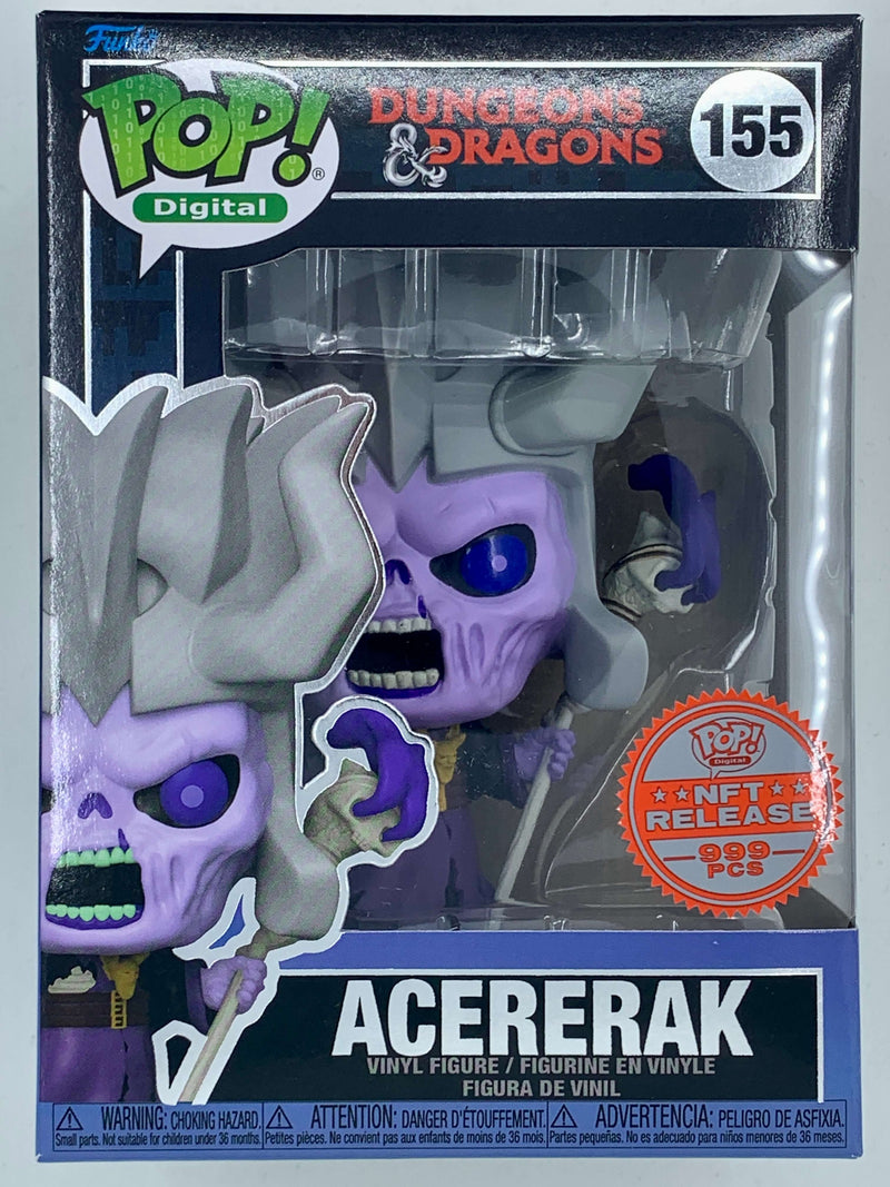 Collectible Acererak Dungeons & Dragons Digital Funko Pop! figure, limited edition of 999 pieces, featuring a detailed purple and gray monster-like character.