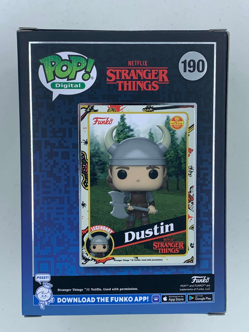 Dustin Stranger Things Digital Funko Pop! 190 LE 3000 Pieces - Limited edition NFT digital collectible figure from the popular Netflix series, displayed in a Funko Pop box.