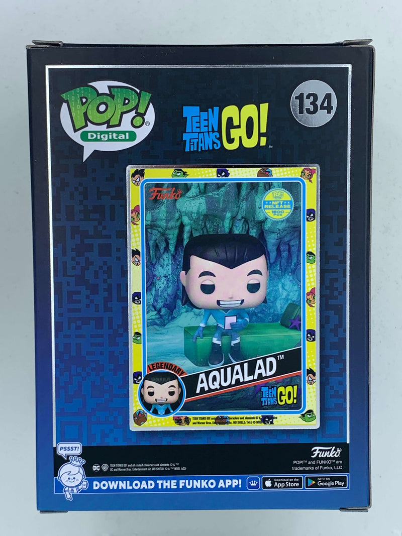 Aqualad Teen Titans Go Digital Funko Pop! 134 LE 1800 PCS - Collectible action figure of the superhero Aqualad, part of the Teen Titans Go! NFT Digital series, with limited edition of 1800 pieces