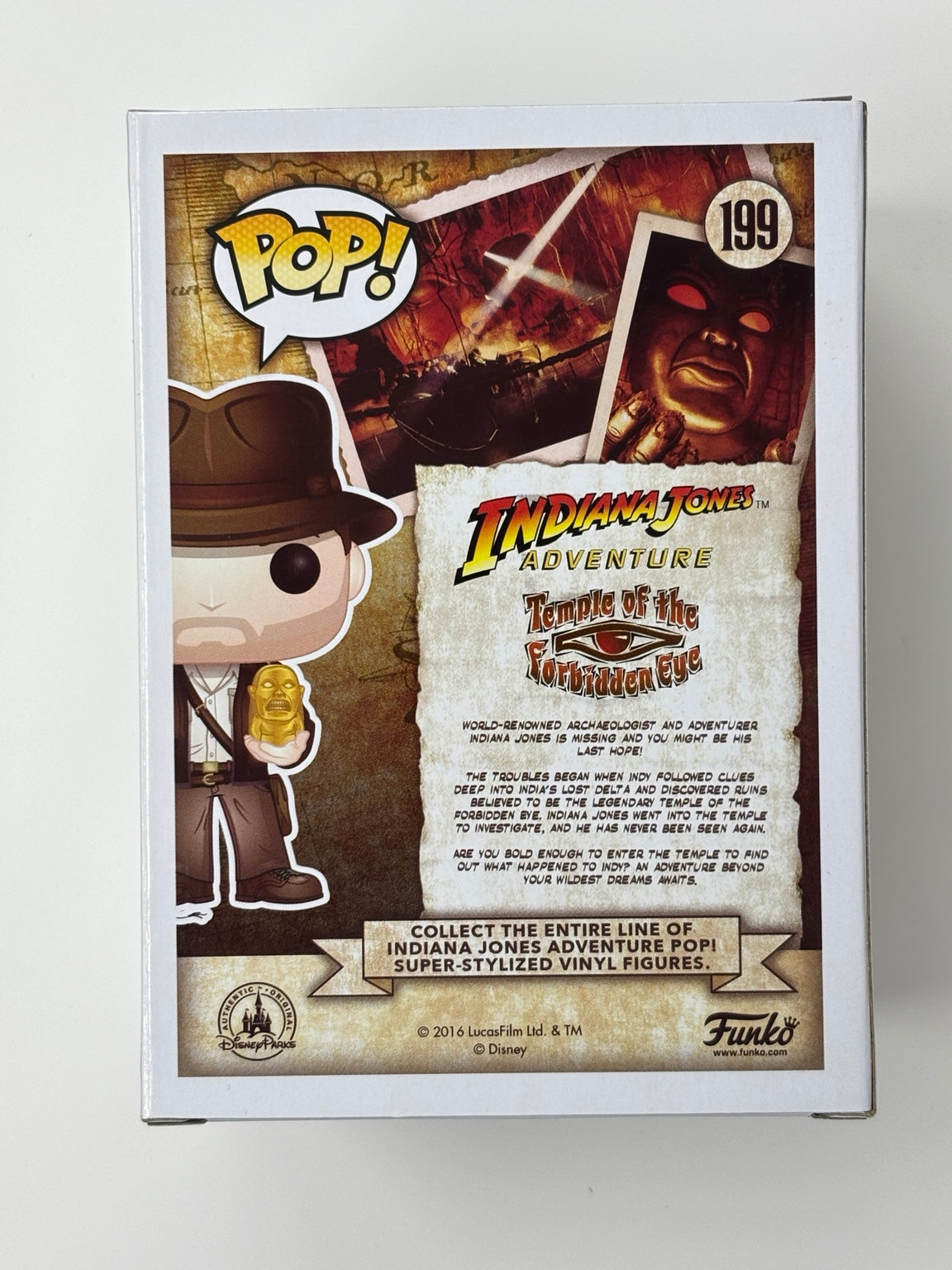Indiana Jones with Idol #199 actual box back