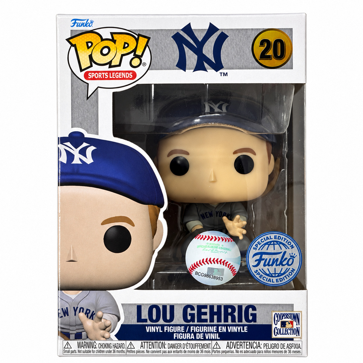 Lou Gehrig Alternate Uniform #20 - own boxed front photo on white