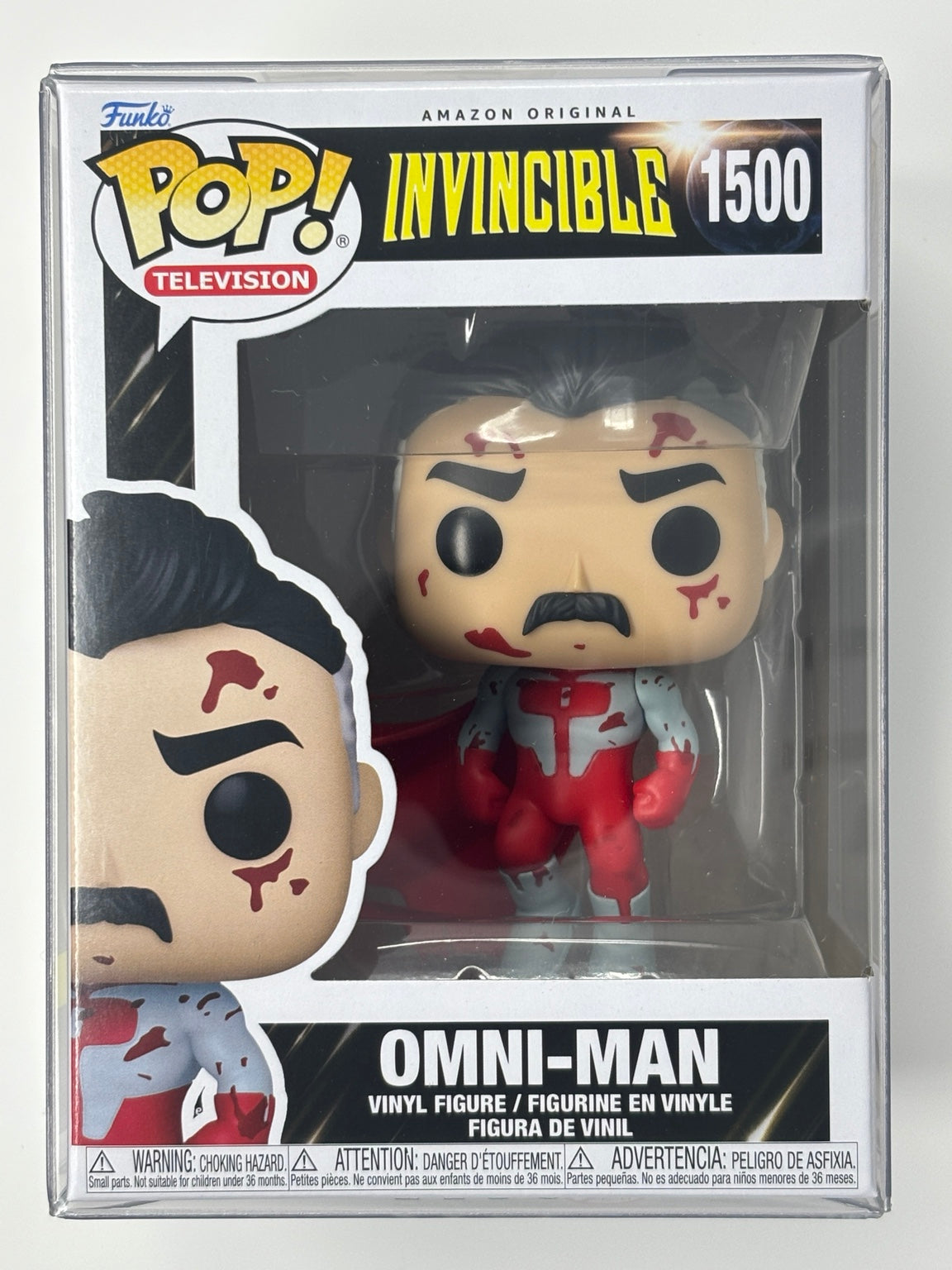 Funko Pop Omni-Man #1500 Bloody boxed front photograph