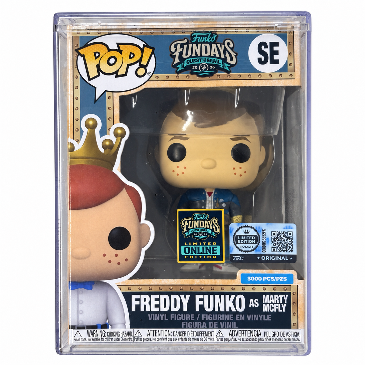 Funko Pop Freddy Funko as Marty McFly #SE – Back to the Future w/ Hard Stack - own front photograph on white background