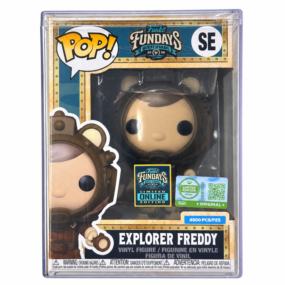 Funko Pop Explorer Freddy – Fundays 2026 LE 4500 w/ Hard Stack - own front photograph on white background