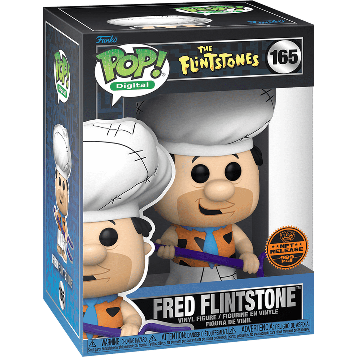 Funko Pop Fred Flintstone (Chef) #165 – The Flintstones – boxed stock render