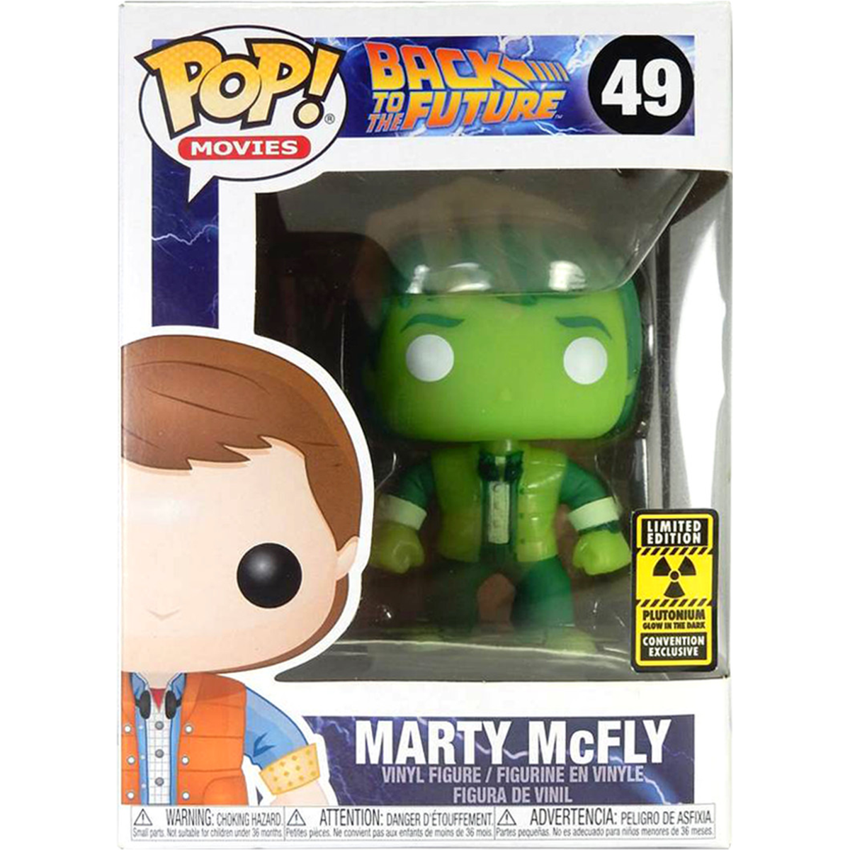 Funko Pop Marty McFly Plutonium Glow #49 boxed