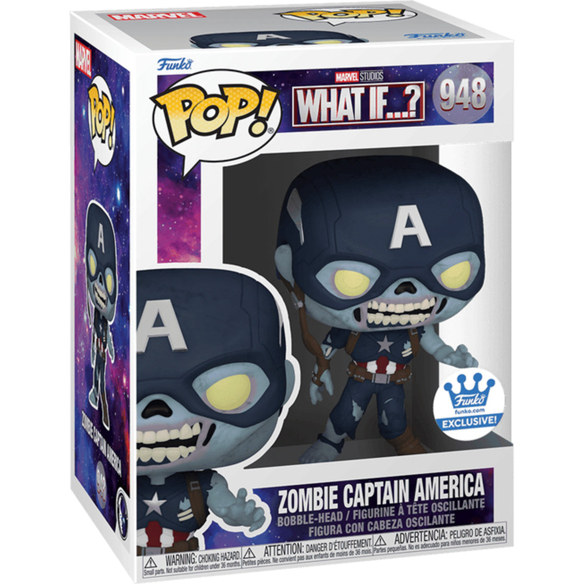 Funko Pop Zombie Captain America #948 – What If...? boxed